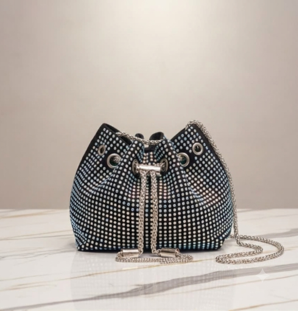 Luminary Crystal Drawstring Crossbody