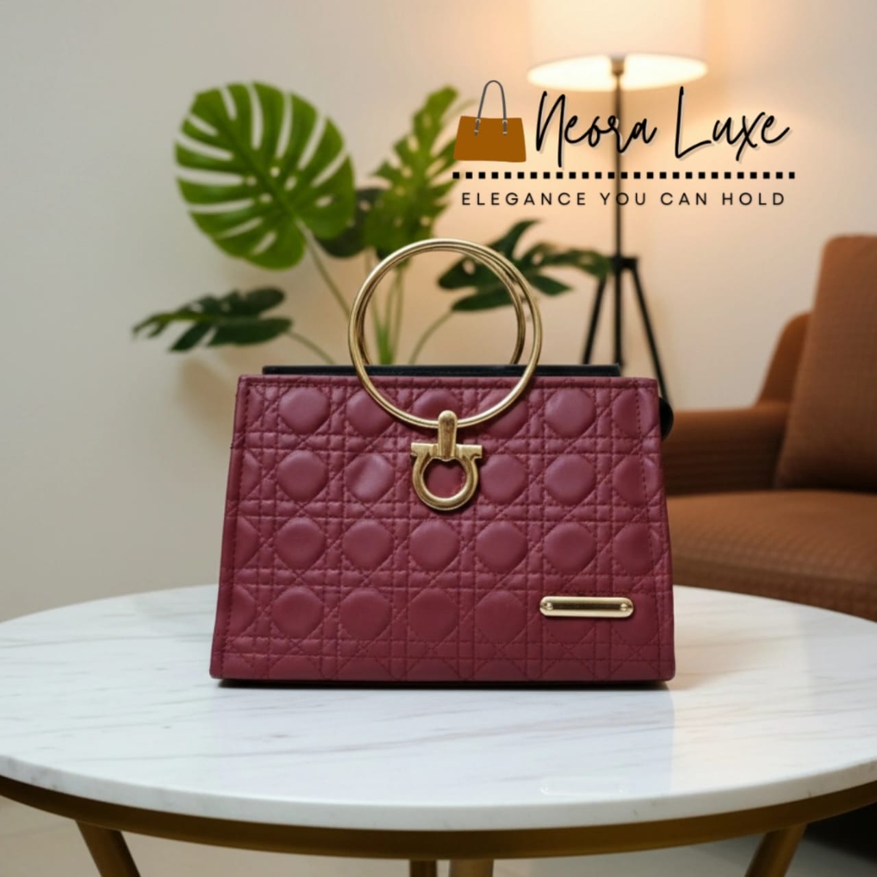 The Merlot Quilted Ring Satchel