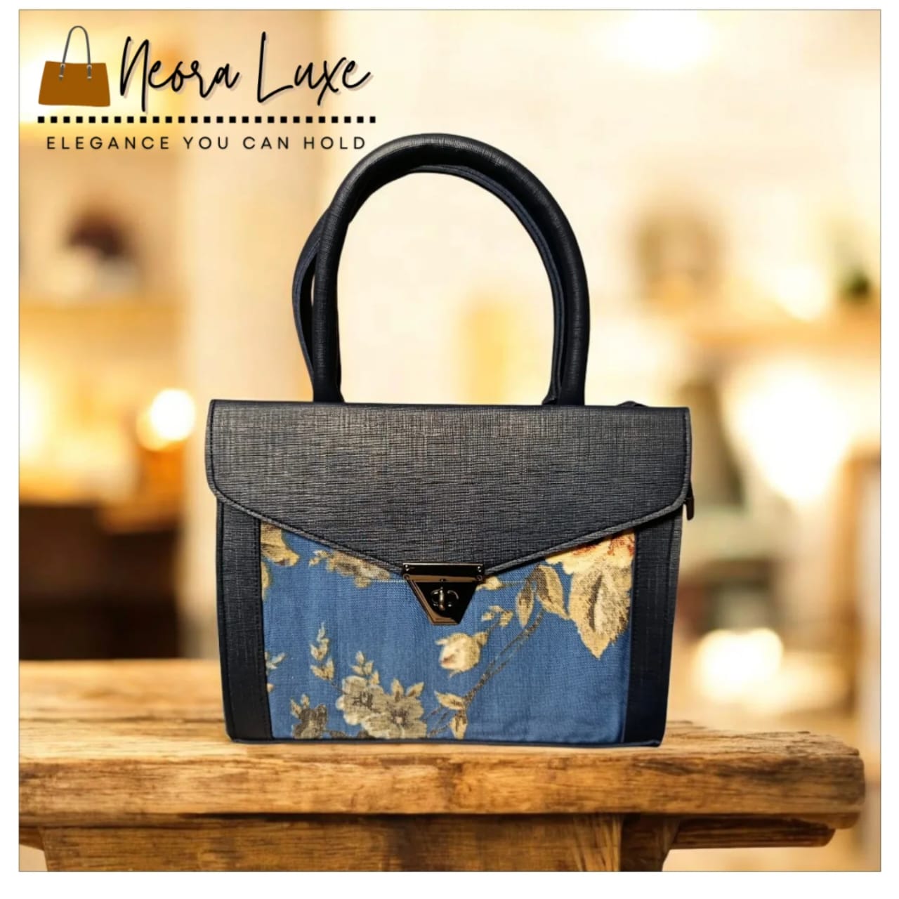 Denim Garden Panel Handbag