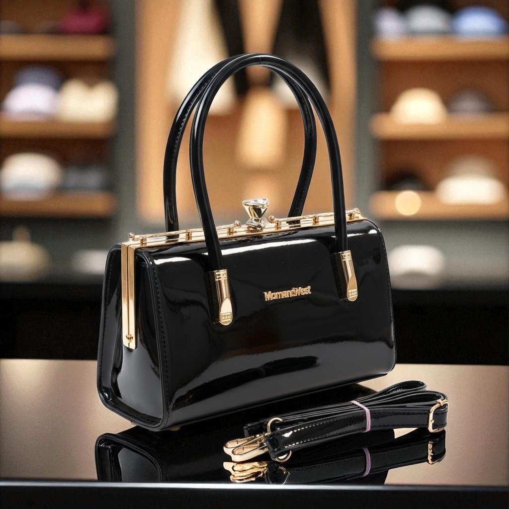 Noir Glossy Black Bag