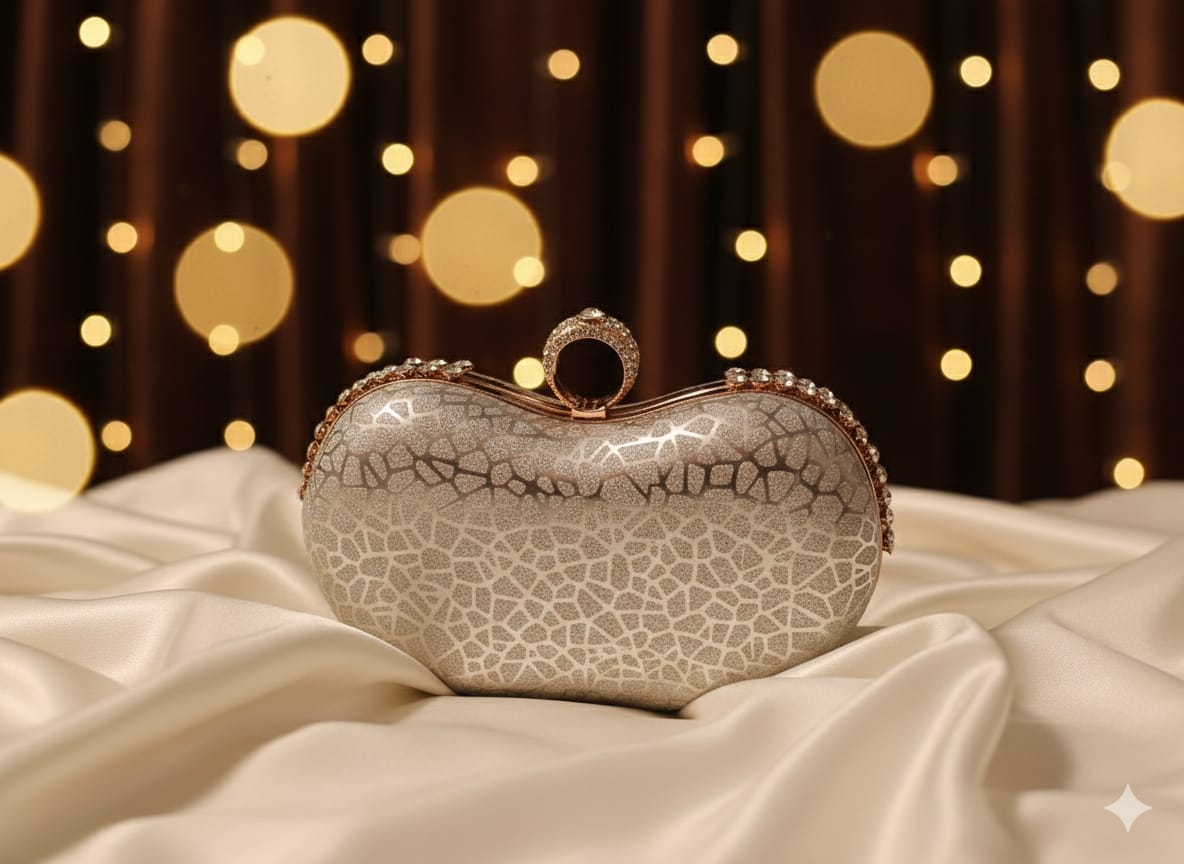 Crescent Shimmer Clutch