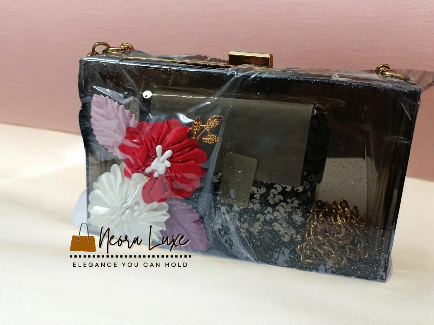 The Meadow Lucite Floral Clutch