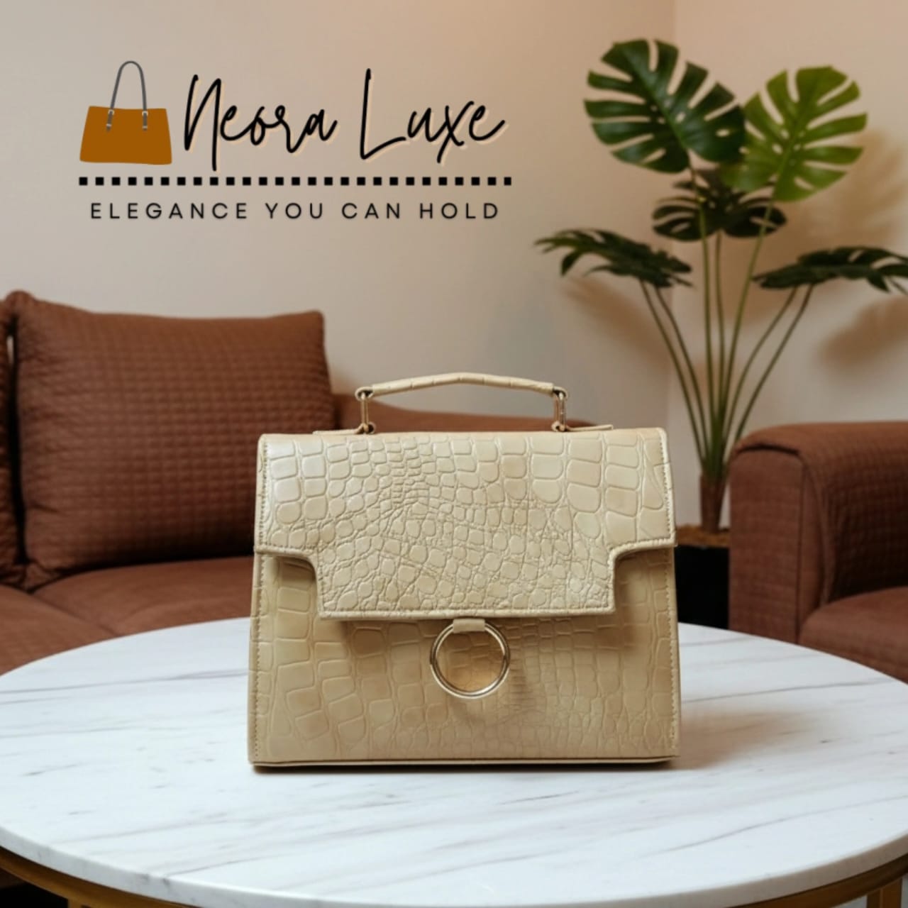 The Alabaster Croc Satchel